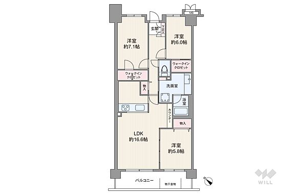 間取りは専有面...