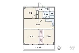 溝の口セントラルマンション 3LDKの間取図画像