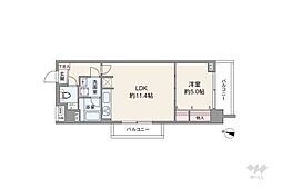 東急ドエルキルト三軒茶屋 1LDKの間取図画像