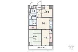 グリュックT玉川 3DKの間取図画像