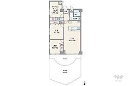 ベルフォーレ宮前平 2SLDKの間取図画像