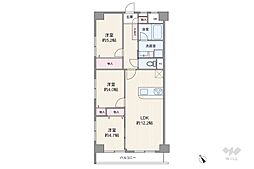 鷺沼さくら公園スカイマンション 3LDKの間取図画像