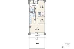 宮前平ガーデンハウス 2LDKの間取図画像