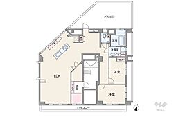 駒沢マンション 2LDKの間取図画像