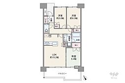 桜上水ガーデンズE棟 3LDKの間取図画像