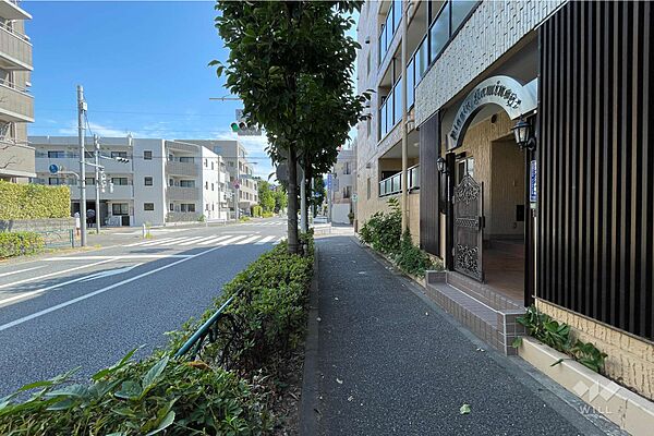 敷地北西側の前面道路