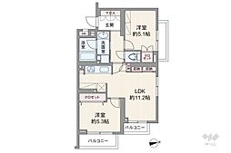 アトラス二子玉川園 2LDKの間取図画像