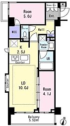 ガーラ・ヒルズ新宿 2LDKの間取図画像