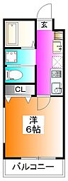 ガーデンヒルズ東浦和 1Kの間取図画像