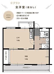 みやづ城東タウン 1階1LDKの間取り