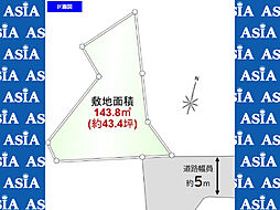 建築条件なし売地43坪 川越市砂新田