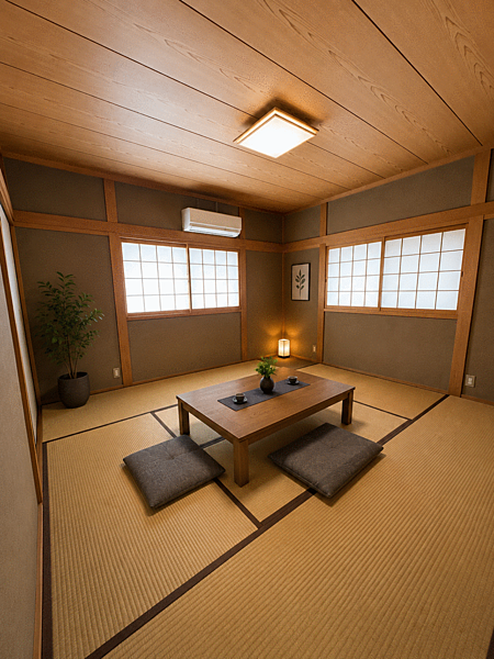 ２階和室　収納も有り広々とお使いいただけます。ご趣味の部屋としても利用できます。※掲載写真はホームステージングによるイメージです。実際の家具・小物は含まれません。
