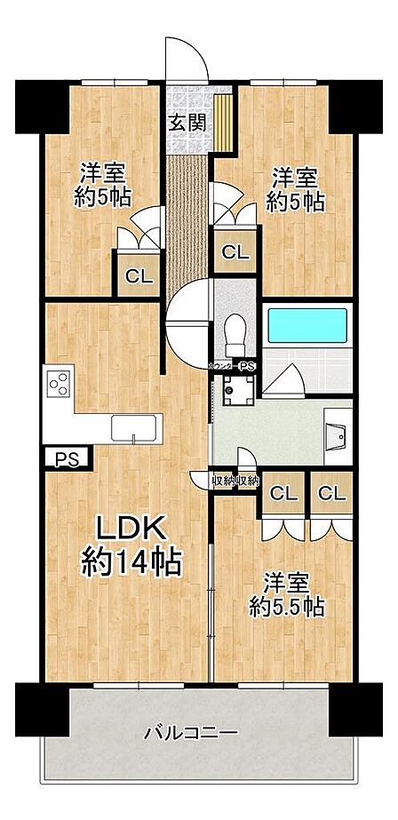 最上階3LDK2018年築マンション