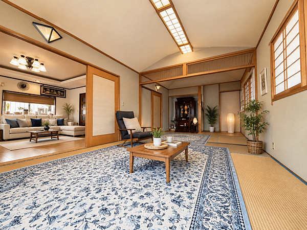 3階和室　南側・東側からの日当たりも良く天井も高く広々とお使いいただけます。掲載写真はホームステイジング後のイメージです）