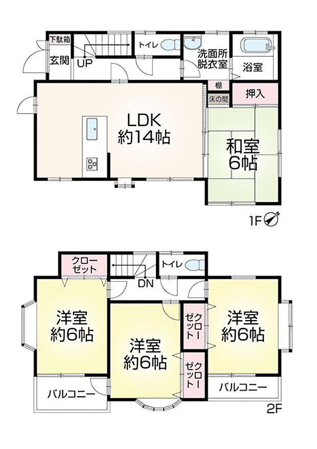 間取り:全居室6帖以上、2面採光＾＾足を伸ばしてくつろげる和室ございます！2024年3月リフォーム完了予定！