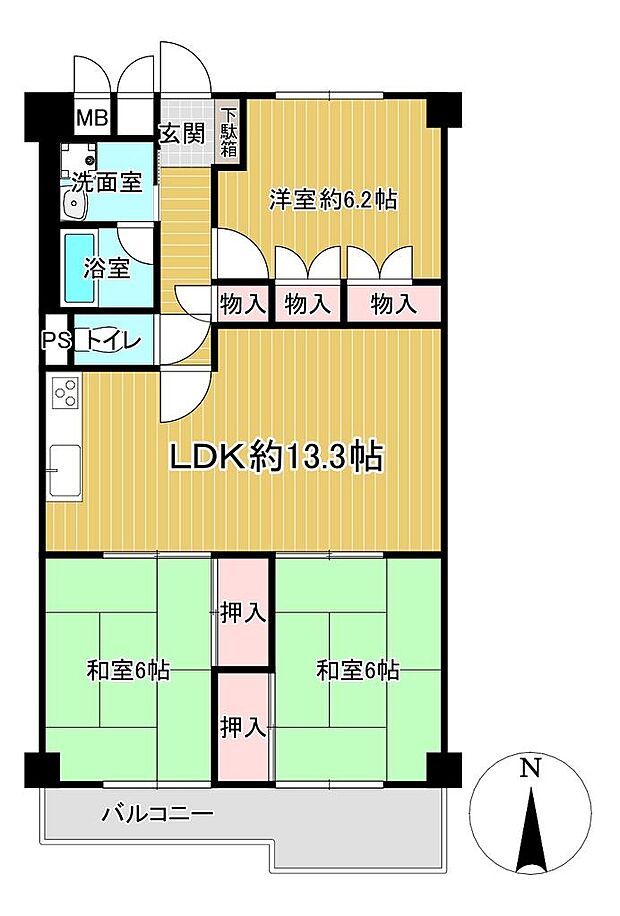 立花グリーンハイツ弐号棟(3LDK) 9階のその他画像