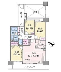 デイパーク横濱天王町 3LDKの間取図画像
