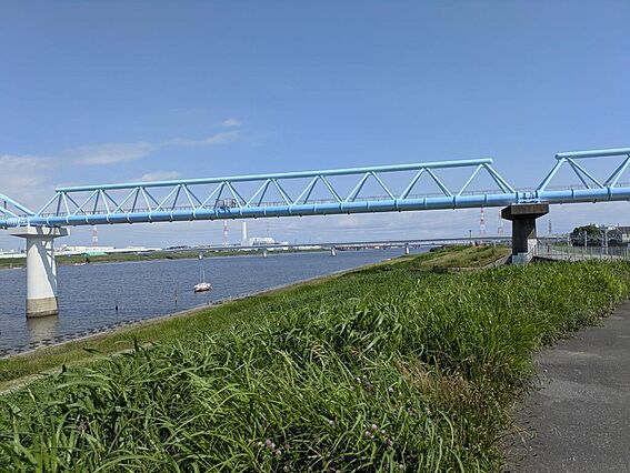 江戸川河川敷。...