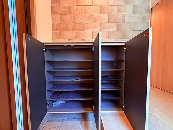 玄関まわりをすっきり整えられる、収納力のある玄関収納。靴やスリッパはもちろん、外出時に使う小物などもまとめて収納でき、いつでもきれいで快適な玄関を保てる便利なスペースです。