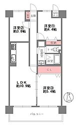 エメラルドマンション鶴見緑地 3LDKの間取り
