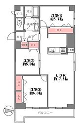 GSハイム船場 3LDKの間取図画像