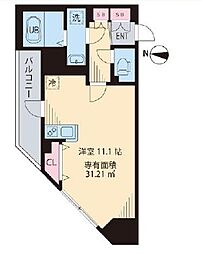 JR総武線 亀戸駅 徒歩4分の賃貸マンション 3階ワンルームの間取り