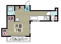 東京メトロ東西線 南行徳駅 徒歩7分の賃貸マンション 3階ワンルームの間取り