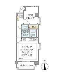 東京メトロ東西線 葛西駅 徒歩3分の賃貸マンション 4階1LDKの間取り