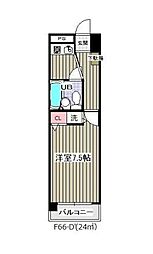 東京メトロ東西線 葛西駅 徒歩3分の賃貸マンション 9階1Kの間取り