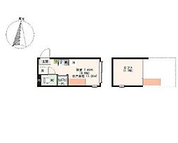 都営新宿線 西大島駅 徒歩4分の賃貸アパート 2階ワンルームの間取り