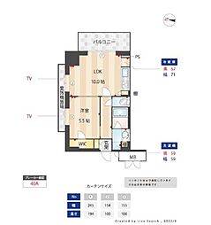 東京メトロ東西線 木場駅 徒歩9分の賃貸マンション 2階1Kの間取り