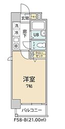 東京メトロ東西線 南行徳駅 徒歩4分の賃貸マンション 6階1Kの間取り