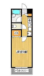 東京メトロ東西線 葛西駅 徒歩13分の賃貸マンション 2階1Kの間取り