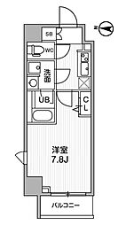 JR総武線 亀戸駅 徒歩6分の賃貸マンション 6階1Kの間取り