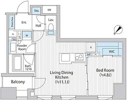 都営新宿線 浜町駅 徒歩7分の賃貸マンション 5階1LDKの間取り