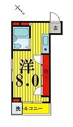 東京メトロ東西線 門前仲町駅 徒歩7分の賃貸マンション 3階ワンルームの間取り
