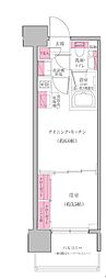 東京メトロ東西線 門前仲町駅 徒歩9分の賃貸マンション 8階1DKの間取り