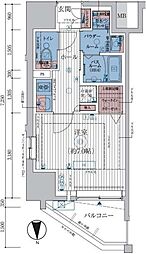 JR総武線 亀戸駅 徒歩6分の賃貸マンション 3階1Kの間取り