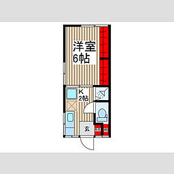 東京メトロ東西線 木場駅 徒歩8分の賃貸アパート 2階1Kの間取り