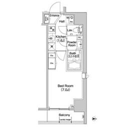 東京メトロ半蔵門線 錦糸町駅 徒歩4分の賃貸マンション 6階1Kの間取り