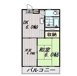 東京メトロ東西線 東陽町駅 徒歩8分の賃貸マンション 2階2DKの間取り