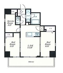 Alivis西葛西norte 2SLDKの間取図画像