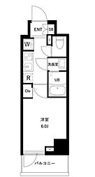東京メトロ東西線 南行徳駅 徒歩10分の賃貸マンション 2階1Kの間取り