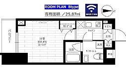 JR総武線 亀戸駅 徒歩5分の賃貸マンション 9階1Kの間取り