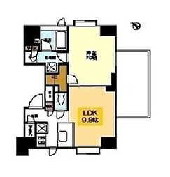 都営大江戸線 月島駅 徒歩3分の賃貸マンション 11階1LDKの間取り