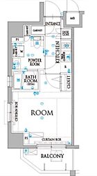 JR総武線 亀戸駅 徒歩10分の賃貸マンション 3階1Kの間取り
