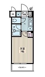 東京メトロ東西線 門前仲町駅 徒歩3分の賃貸マンション 2階1Kの間取り