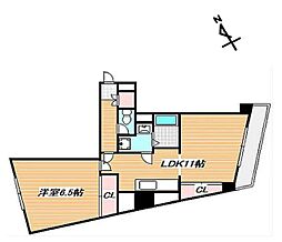 東京メトロ東西線 浦安駅 徒歩10分の賃貸マンション 4階1LDKの間取り