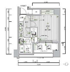 東京メトロ東西線 木場駅 徒歩3分の賃貸マンション 8階1Kの間取り