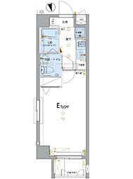 JR総武線 亀戸駅 徒歩6分の賃貸マンション 6階1Kの間取り